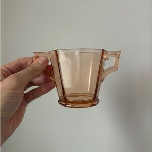 Pink Depression Glass Open Sugar Bowl Vintage Octagonal Design by Heisey Glass